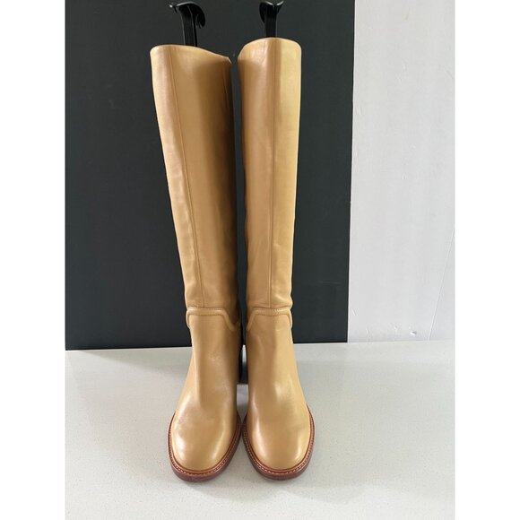 Vince Fabian beige leather riding Boots Size 6 - Picture 6 of 8